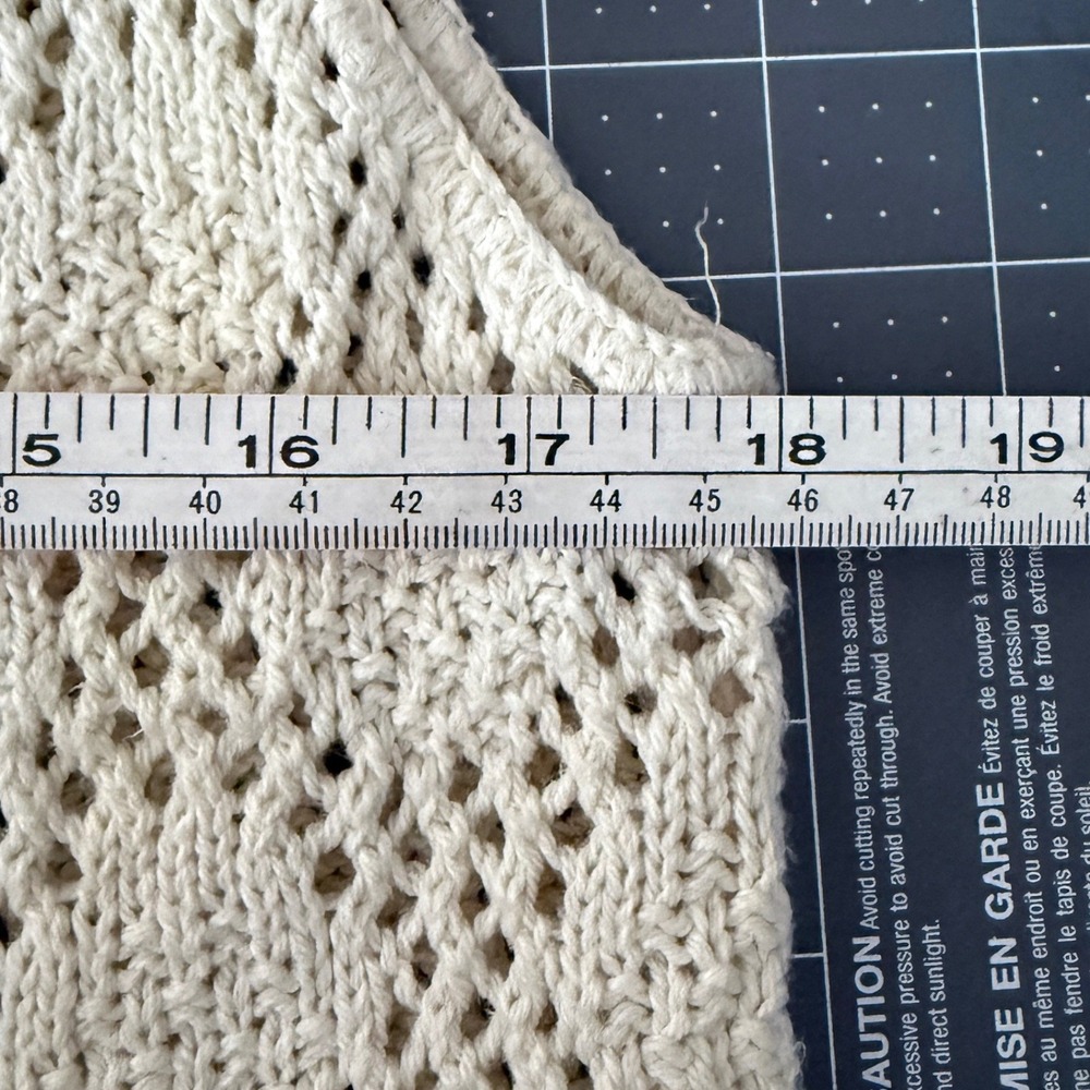 Vintage Womens Medium Pointelle Knit Cotton Cardigan Cottage Fairy Boho Festival - Picture 9 of 9